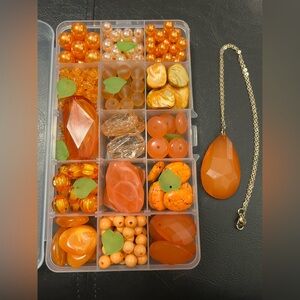 Craft Beads, ORANGE CRUSH - NO LIQUID, Jewelry Supplies, loose, bulk, beads